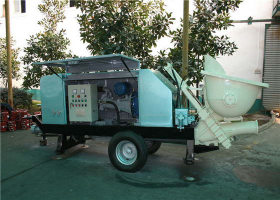 China máquina de la bomba concreta de 7.4Mpa 27m3/h, bomba concreta del buey eléctrico de la resbalón del sistema de refrigeración por aire proveedor